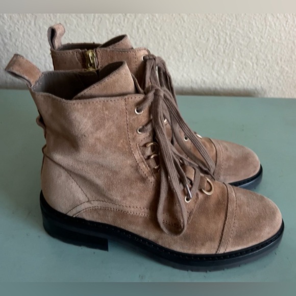 All Saints Brown Lira Suede Hiker Boots Lace Up Ankle Boots Shoes 39 - Picture 10 of 11